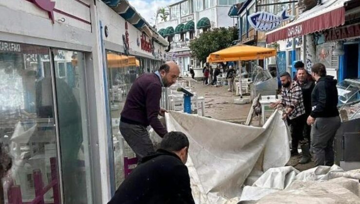 Bodrum’da fırtına ve dolu etkili oldu