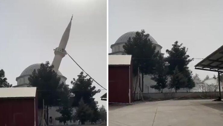 Diyarbakır’da hasarlı cami minaresi kontrollü yıkıldı