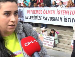 Esenyurt’ta evlerini teslim etmeyen inşaat şirketini protesto ettiler