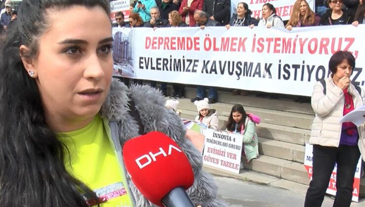 Esenyurt’ta evlerini teslim etmeyen inşaat şirketini protesto ettiler