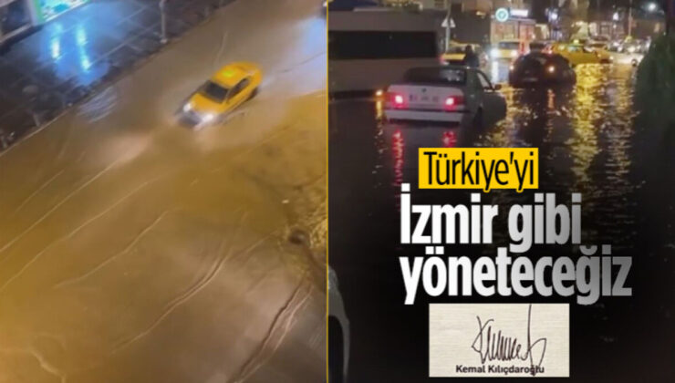 İzmir’de yağmur! Araçlar yolda kaldı