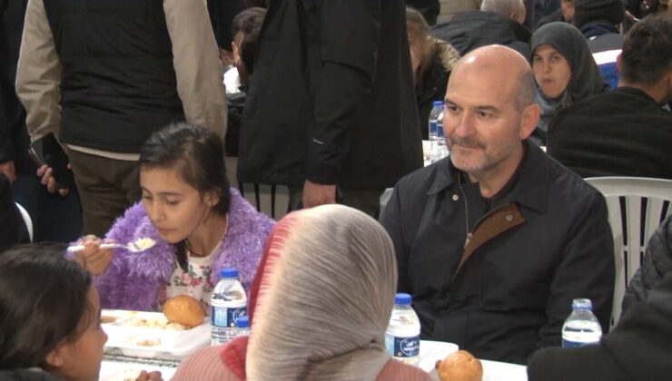 Süleyman Soylu, iftarını depremzedelerle birlikte yaptı