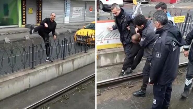 Tramvay yoluna girdi seferlerin aksamasına neden oldu