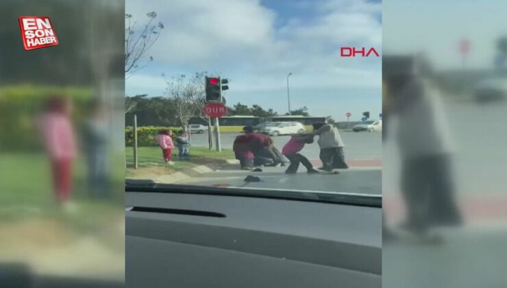 Arnavutköy’de trafik ışıklarında dilencilerin hengamesi