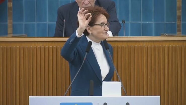 Meral Akşener partisinin küme toplantısında kürsüden mermi fırlattı