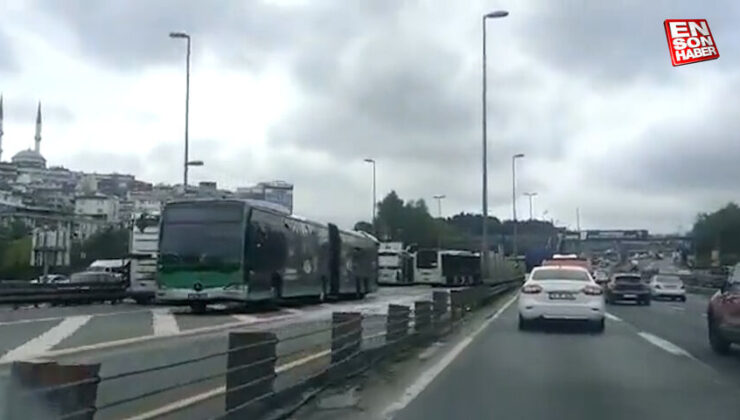 Haliç mevkiinde yaşanan metrobüs arızası