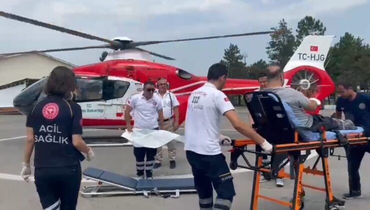 Bartın’da hasta helikopter hava ambulansıyla Ankara’ya taşındı