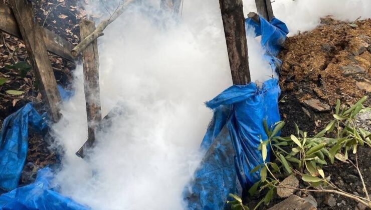 Ruhsatsız işletildiği tespit edilen 4 maden ocağı imha edildi