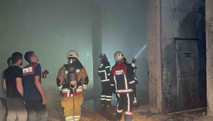 Düzce’de parke atölyesinde yangın