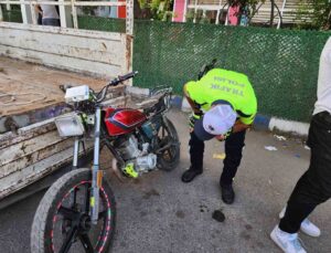 Şüpheli motosiklet trafik polislerinin dikkatini Çekti