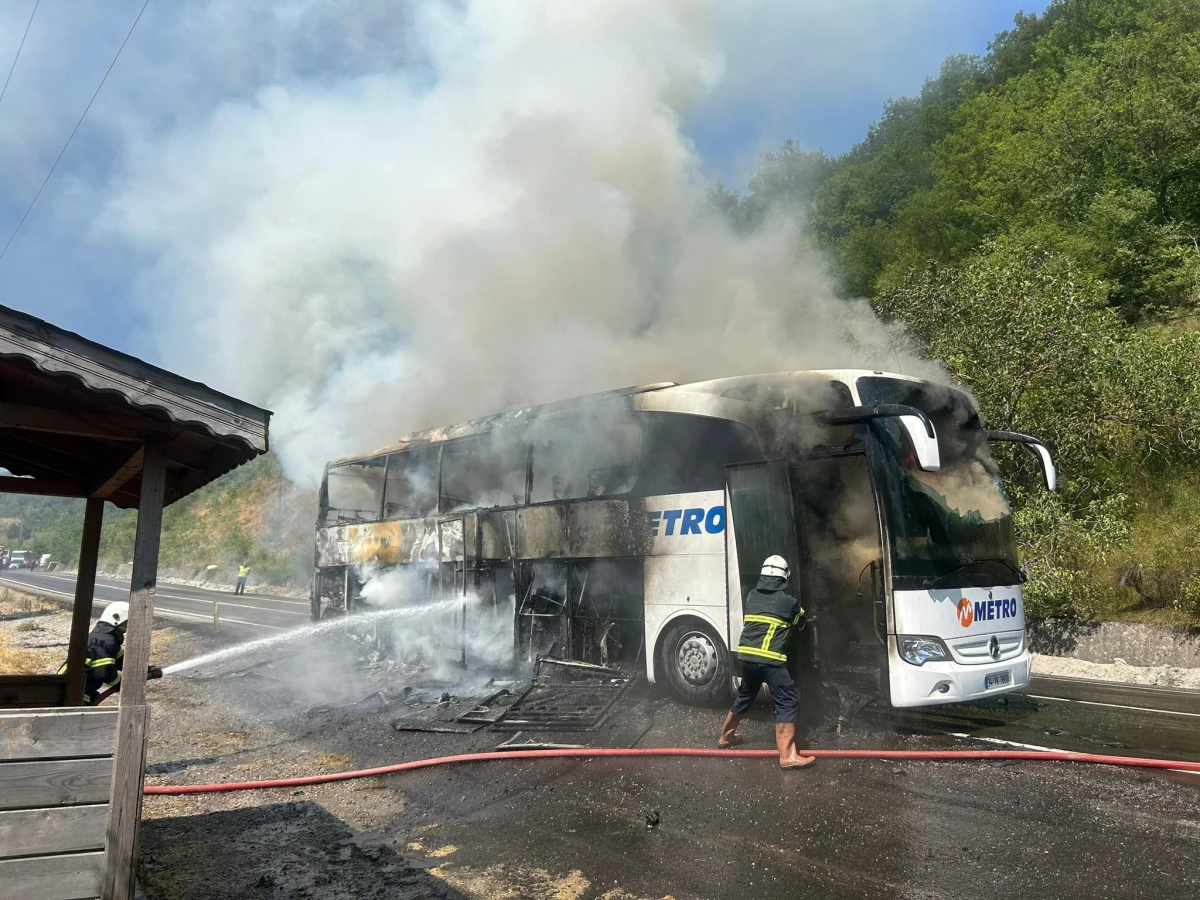 İnebolu’da Yolcu Otobüsünde Yangın Çıktı