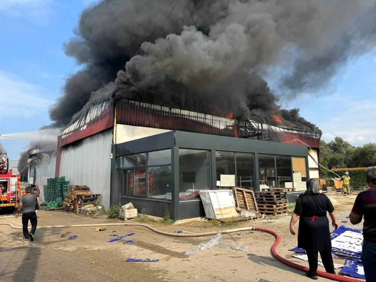 İznik’teki Soğuk Hava Deposunda Yangın Kontrol Altına Alındı