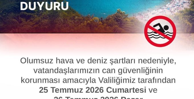 Zonguldak’ta iki gün denize girmek yasaklandı