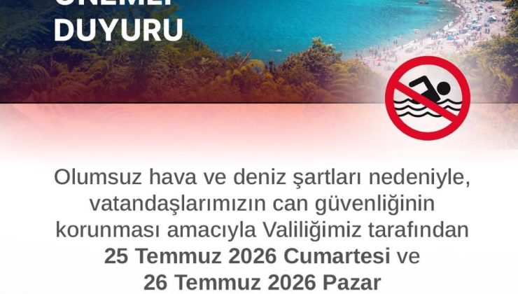 Zonguldak’ta iki gün denize girmek yasaklandı