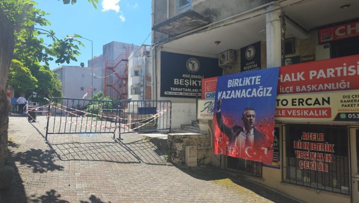 Karadeniz Ereğli’de CHP binası bitişiğinde korkutan toprak kayması