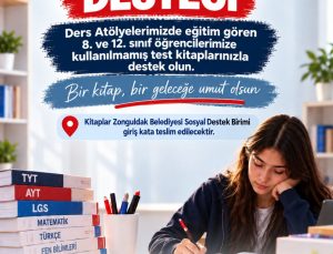 Zonguldak Belediyesi öğrencilere test kitabı bağışını başlattı