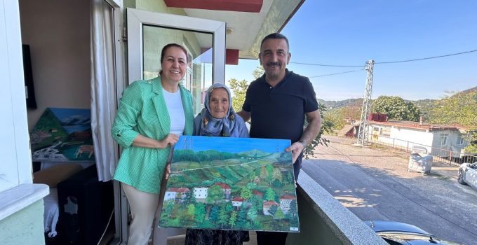 Vali Hacıbektaşoğlu’ndan Ressam Nine Şahinde Ermiş’e ziyaret