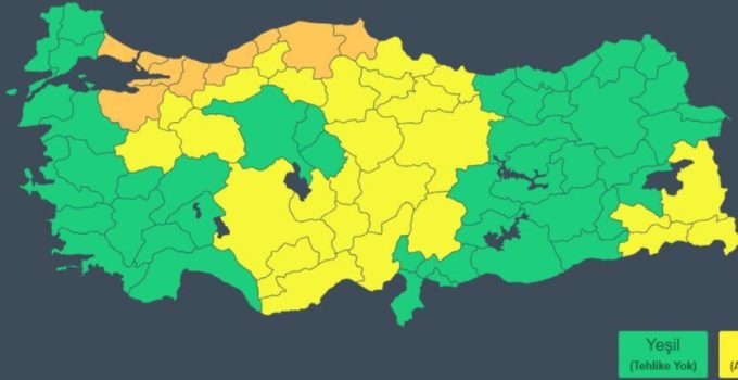 Zonguldak için turuncu kodlu yağış uyarısı